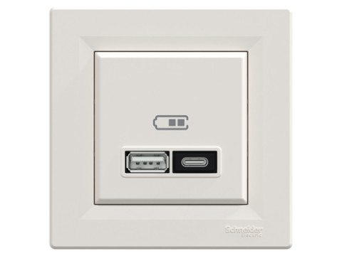 Schneider Electric представила новые USB-розетки серии Asfora мощностью 21 Вт