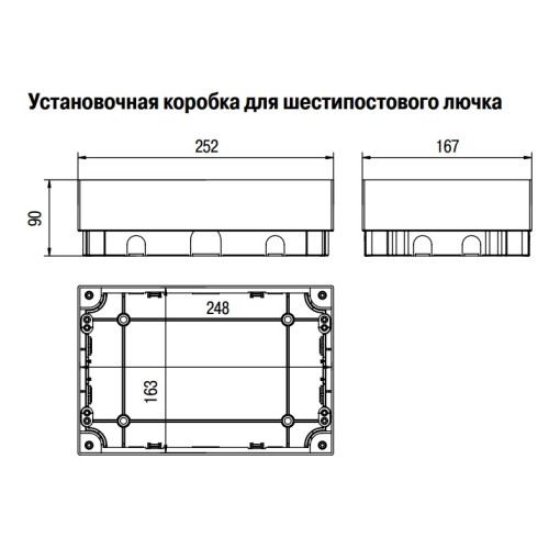 Коробка установочная для лючка ULTRA на 12 модулей, ETK44836