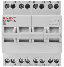 Переключатель на 3 положения, 63А, 4 полюса, e.is3.pro.4.63 Enext p008016