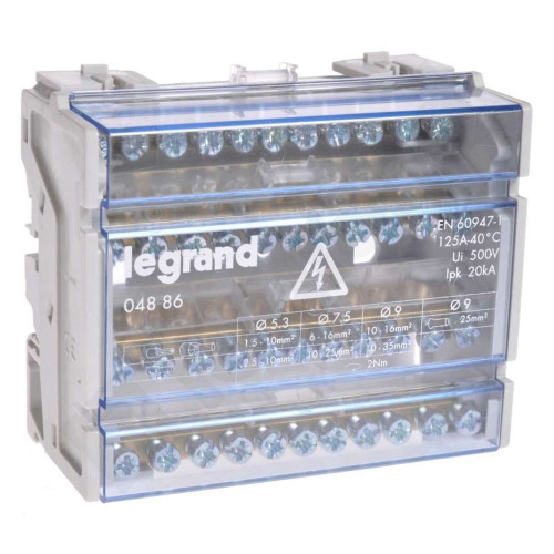 Кросс-модуль на din-рейку 125А, 4 полюса, LEXIC Legrand 400408