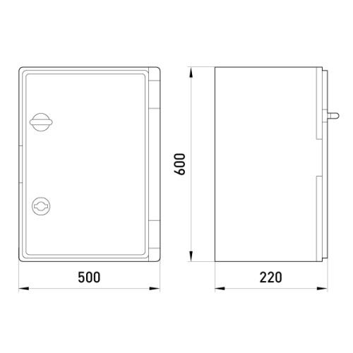Щит ударопрочный 500х600х220мм с прозрачной дверцей, IP65, e.plbox.500.600.220.tr Enext