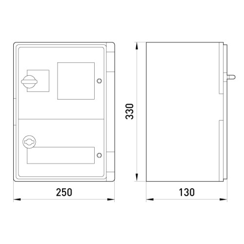 Корпус ударопрочный для счетчика + 2 модуля, прозрачная дверца, IP65, e.plbox.250.330.130.1f.2m.tr Enext