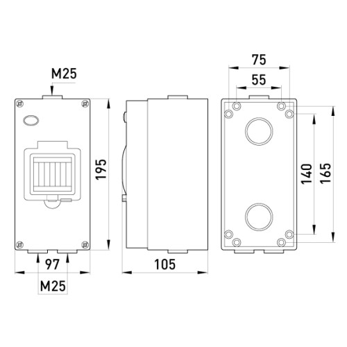 Щит на 4 модуля, влагозащищенный IP65, e.industrial.box.4 ENEXT i0600001