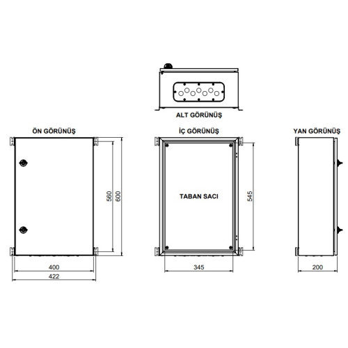 Щит металлический 600х400х200 мм, навесной, IP41, e.mbox.industrial.p.60.40.20z Enext CP406020K