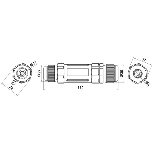 Соединитель кабельный водонепроницаемый, IP68, e.wcc.cnp25 Enext s2039102