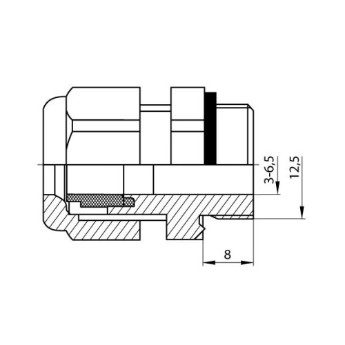 Кабельный ввод PG7 латунный, ІР65, e.met.pg.stand.7 Enext s051007