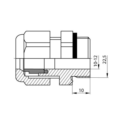 Кабельный ввод PG16 латунный, ІР65, e.met.pg.stand.16 Enext s051011