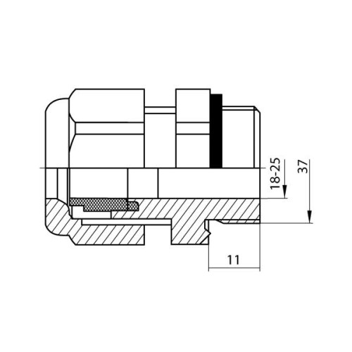 Кабельный ввод PG29 латунный, ІР65, e.met.pg.stand.29 Enext s051013