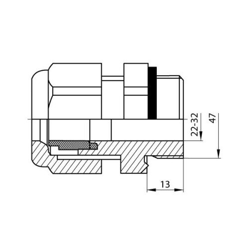 Кабельный ввод PG36 латунный, ІР65, e.met.pg.stand.36 Enext s051014