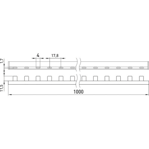 Гребенка соединительная 1-полюсная, 1 метр, e.bc.stand.1.100 Enext s017004