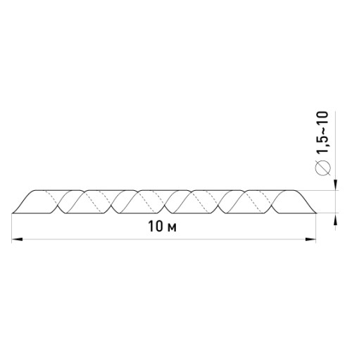 Спиральная обвязка 1,5 - 10 мм, длина 10м, черный, e.spiral.stand.3.black Enext s2038010