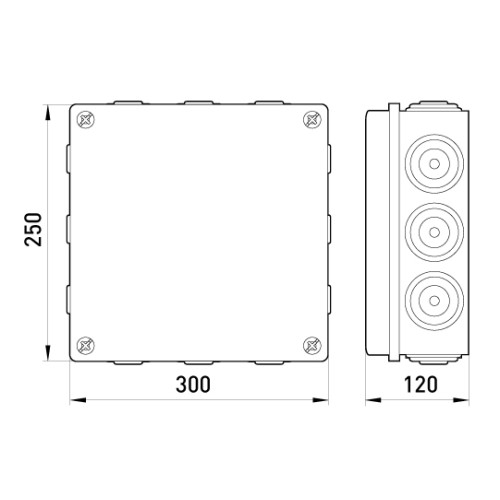 Монтажная коробка 300х250х120, IP55. e.db.pro.300.250.120u Enext p016010