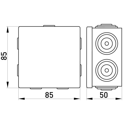 Монтажная коробка 85х85х50, IP55. e.db.pro.85.85.50u Enext p016102