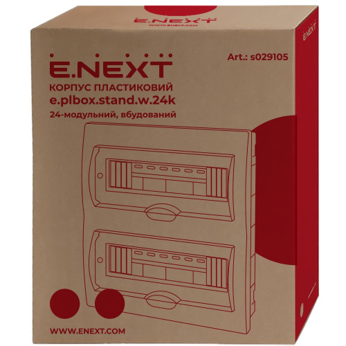 Щит электрический на 24 модуля, встраиваемый, e.plbox.stand.w.24k Enext s029105