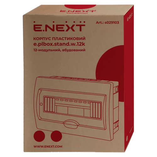Щит электрический на 12 модулей, встраиваемый, e.plbox.stand.w.12k Enext s029103