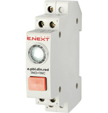 Кнопка на DIN-рейку с индикатором, красная, e.pbi.din.red Enext i0790003
