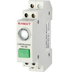 Кнопка на DIN-рейку с индикатором, зеленая, e.pbi.din.green Enext i0790004