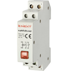 Кнопка с фиксатором на DIN-рейку с индикатором, красная, e.pbif.din.red Enext i0790005