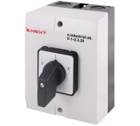 Переключатель I-0-II в корпусе, 20А, 3 полюса, e.industrial.sb.0-1-2.3.20 Enext i0360015