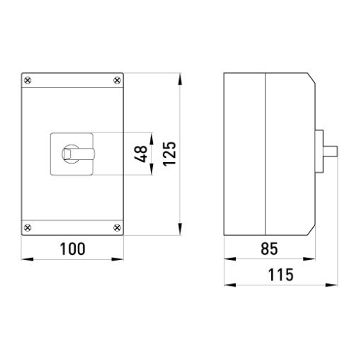 Переключатель 1-0-2 в корпусе, 20А, 3 полюса, e.industrial.sb.1-0-2.3.20 Enext i0360005