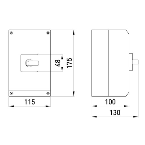 Переключатель 1-0-2 в корпусе, 32А, 3 полюса, e.industrial.sb.1-0-2.3.32 Enext i0360017