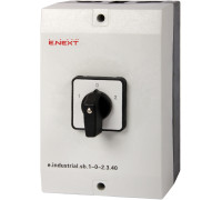 Переключатель 1-0-2 в корпусе, 40А, 3 полюса, e.industrial.sb.1-0-2.3.40 Enext i0360006