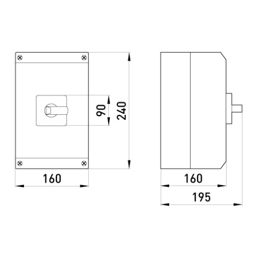 Переключатель 1-0-2 в корпусе, 63А, 3 полюса, e.industrial.sb.1-0-2.3.63 Enext i0360019