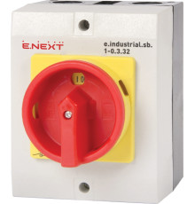 Пакетный выключатель (0-1) в корпусе 32А, 3 фазы, e.industrial.sb.1-0.3.32 Enext i0360002