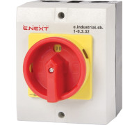 Пакетный выключатель (0-1) в корпусе 63А, 3 фазы, e.industrial.sb.1-0.3.63 Enext i0360003