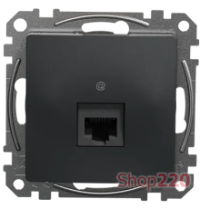 Компьютерная розетка RJ45 кат. 6 UTP, черный, Sedna Design