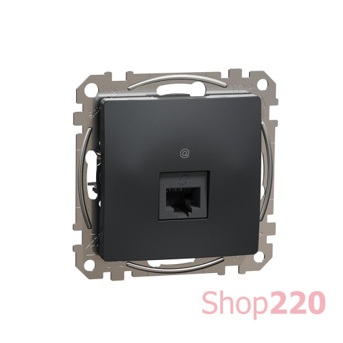 Компьютерная розетка RJ45 кат. 6 UTP, черный, Sedna Design SDD114461