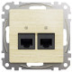 Компьютерная розетка 2 х RJ45 кат. 5е UTP, береза, Sedna Design SDD180452