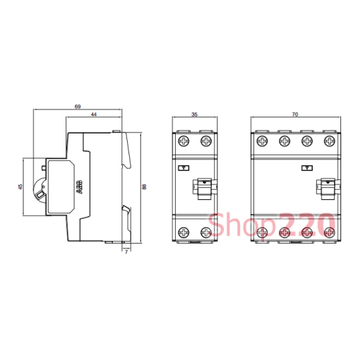 УЗО 40А, 300мА, 2 полюса, тип АС, ABB BMF43240