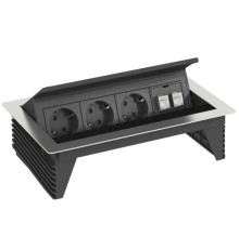 Розеточный блок с крышкой на 3 розетки 220В + 2хRJ-45, OBO Bettermann