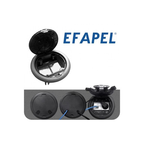 Лючок напольный круглый, 4 модуля, серый, Efapel 83002 CCZ