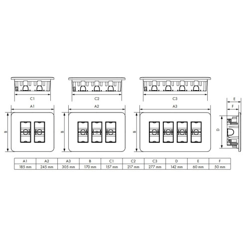 Корпус 3х4 модуля для розеток, встраиваемый, белый, Efapel 83402 SBR
