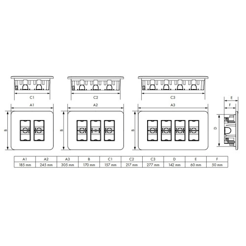 Корпус 4х4 модуля для розеток, встраиваемый, белый, Efapel 83403 SBR