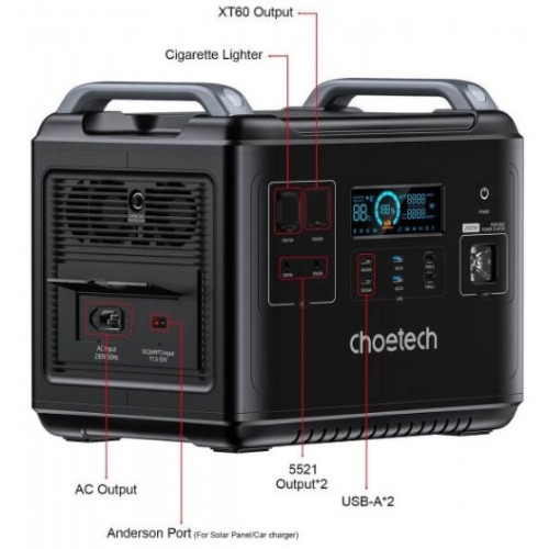 Зарядная станция Choetech BS006, 2000W/1997Wh