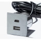 Розетка USB тип А+С в мебель, нержавеющая сталь, Versapick ASA 060.29Z.00041