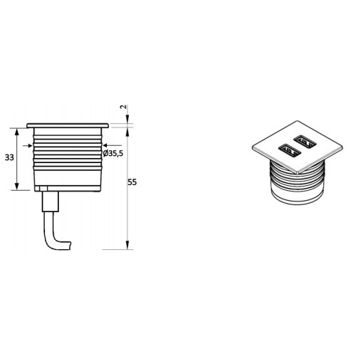 Розетка USB тип А+С в стол и мебель, белый, Versapick ASA 060.29Z.00043
