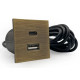 Розетка USB тип А+С в стол и мебель, состаренная бронза, Versapick ASA 060.29Z.00047