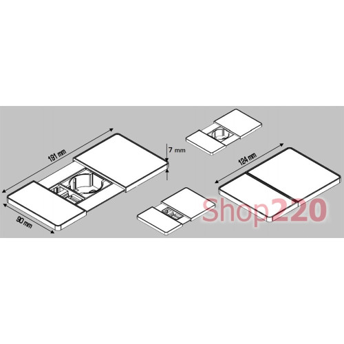 Розетка 220В с USB тип А+С в столешницу, белый, Versapad ASA 060.08F.00063