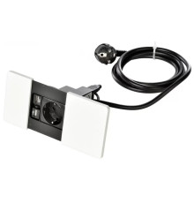 Розетка 220В с USB тип А+С в столешницу, белый, Versapad ASA 060.08F.00063