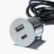 Розетка USB тип А+С в мебель, нержавеющая сталь, Versapick ASA ASA-060.29Z.00033