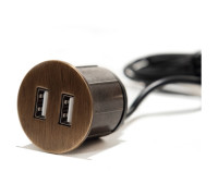 Розетка USB тип А+С в мебель, состаренная бронза, Versapick ASA