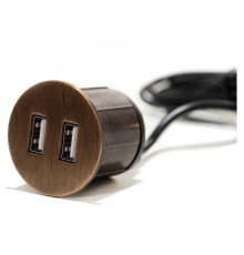 Розетка USB тип А+С в мебель, состаренная бронза, Versapick ASA