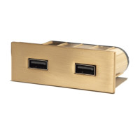 Розетка USB тип А+С в стол/мебель, золото, Versapick ASA