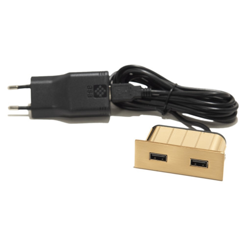 Розетка USB тип А+С в стол/мебель, золото, Versapick ASA ASA-060.29Z.00056