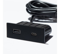 Розетка USB тип А+С в стол/мебель, черный, Versapick ASA