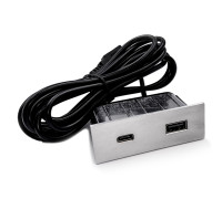 Розетка USB тип А+С в стол/мебель, нержавеющая сталь, Versapick ASA